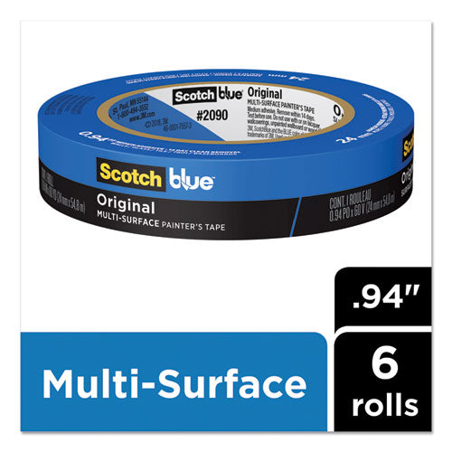 ScotchBlue™ wholesale. Original Multi-surface Painter's Tape, 3" Core, 0.94" X 60 Yds, Blue, 6-pack. HSD Wholesale: Janitorial Supplies, Breakroom Supplies, Office Supplies.