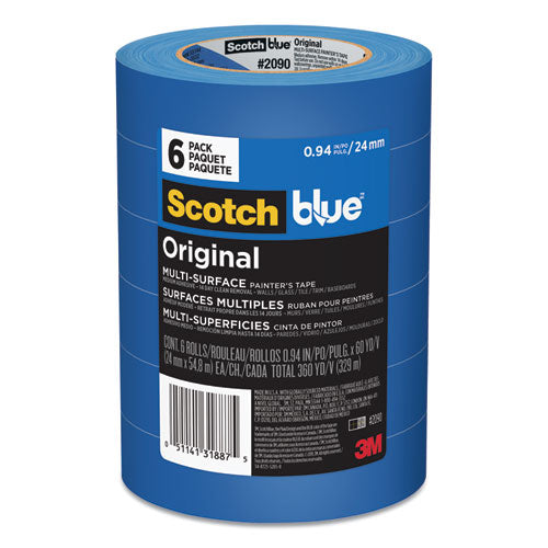 ScotchBlue™ wholesale. Original Multi-surface Painter's Tape, 3" Core, 0.94" X 60 Yds, Blue, 6-pack. HSD Wholesale: Janitorial Supplies, Breakroom Supplies, Office Supplies.