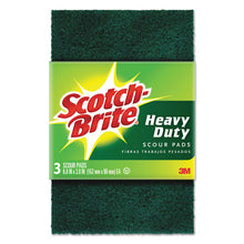 Load image into Gallery viewer, Scotch-Brite® wholesale. Heavy-duty Scour Pad, 3.8w X 6&quot;l, Green, 3-pack, 10 Packs-carton. HSD Wholesale: Janitorial Supplies, Breakroom Supplies, Office Supplies.