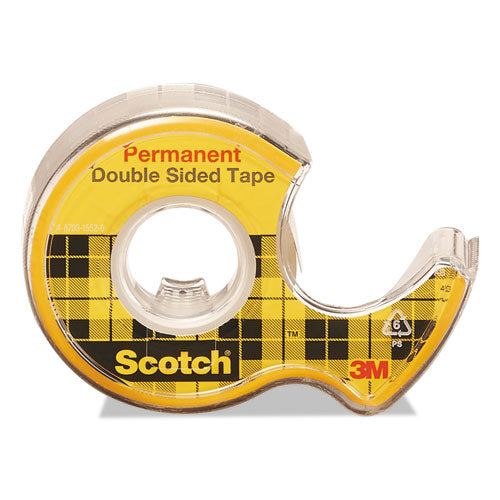 Scotch® wholesale. Scotch™ Double-sided Permanent Tape In Handheld Dispenser, 1" Core, 0.5" X 20.83 Ft, Clear, 3-pack. HSD Wholesale: Janitorial Supplies, Breakroom Supplies, Office Supplies.