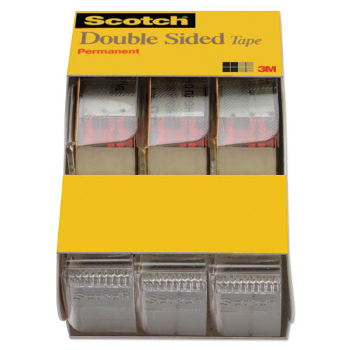 Scotch® wholesale. Scotch™ Double-sided Permanent Tape In Handheld Dispenser, 1" Core, 0.5" X 20.83 Ft, Clear, 3-pack. HSD Wholesale: Janitorial Supplies, Breakroom Supplies, Office Supplies.