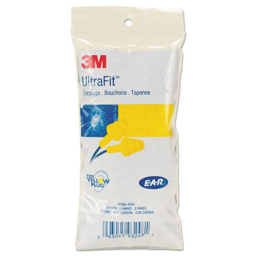3M™ wholesale. 3M™ E·a·r Ultrafit Earplugs, Corded, Premolded, Yellow, 100 Pairs. HSD Wholesale: Janitorial Supplies, Breakroom Supplies, Office Supplies.