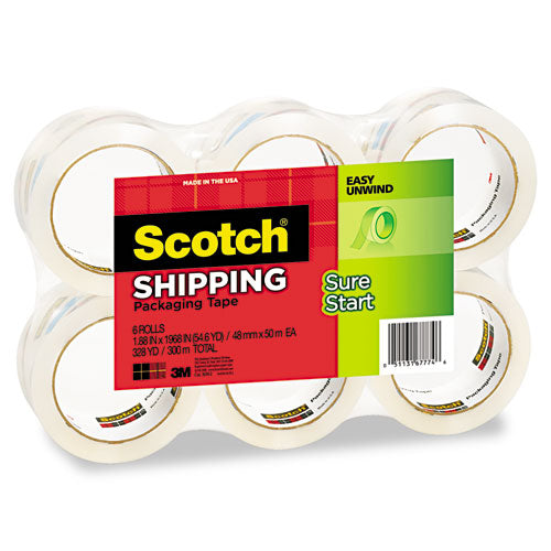 Scotch® wholesale. Scotch™ Sure Start Packaging Tape, 3" Core, 1.88" X 54.6 Yds, Clear, 6-pack. HSD Wholesale: Janitorial Supplies, Breakroom Supplies, Office Supplies.