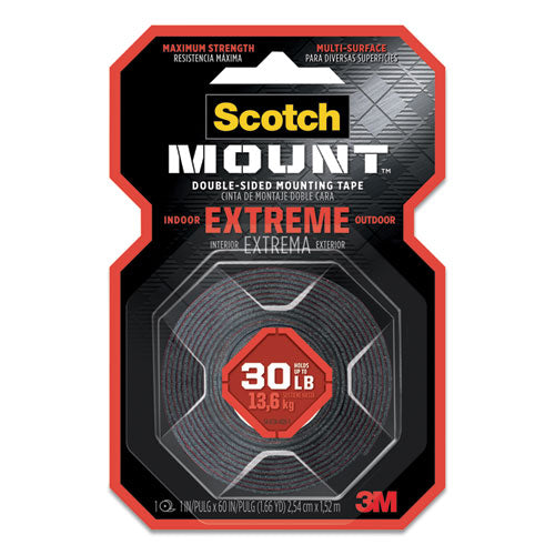 Scotch® wholesale. Scotch Extreme Mounting Tape, 1" X 60", Black. HSD Wholesale: Janitorial Supplies, Breakroom Supplies, Office Supplies.