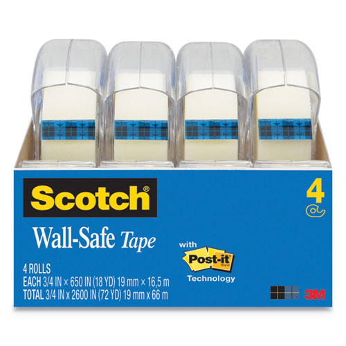 Scotch® wholesale. Scotch™ Wall-safe Tape With Dispenser, 1" Core, 0.75" X 54.17 Ft, Clear. HSD Wholesale: Janitorial Supplies, Breakroom Supplies, Office Supplies.