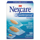 3M Nexcare™ wholesale. 3M™ Waterproof, Clear Bandages, Assorted Sizes, 50-box. HSD Wholesale: Janitorial Supplies, Breakroom Supplies, Office Supplies.