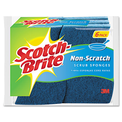 Scotch-Brite® wholesale. Non-scratch Multi-purpose Scrub Sponge, 4 2-5 X 2 3-5, Blue, 6-pack. HSD Wholesale: Janitorial Supplies, Breakroom Supplies, Office Supplies.