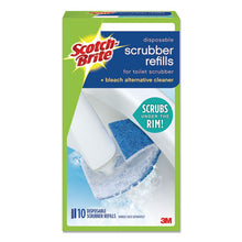 Load image into Gallery viewer, Scotch-Brite® wholesale. Disposable Toilet Scrubber Refill, Blue-white, 10-pack. HSD Wholesale: Janitorial Supplies, Breakroom Supplies, Office Supplies.