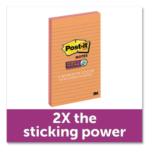 Post-it® Notes Super Sticky wholesale. Pads In Rio De Janeiro Colors, Lined, 5 X 8, 45-sheet Pads, 4-pack. HSD Wholesale: Janitorial Supplies, Breakroom Supplies, Office Supplies.