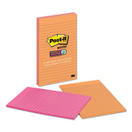 Post-it® Notes Super Sticky wholesale. Pads In Rio De Janeiro Colors, Lined, 5 X 8, 45-sheet Pads, 4-pack. HSD Wholesale: Janitorial Supplies, Breakroom Supplies, Office Supplies.