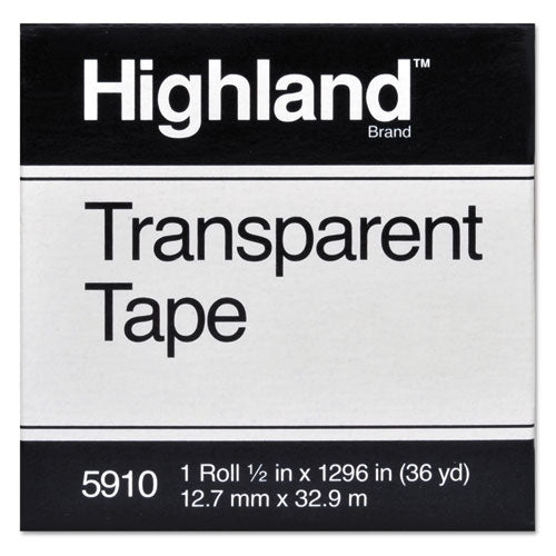 Highland™ wholesale. Transparent Tape, 1" Core, 0.5" X 36 Yds, Clear. HSD Wholesale: Janitorial Supplies, Breakroom Supplies, Office Supplies.