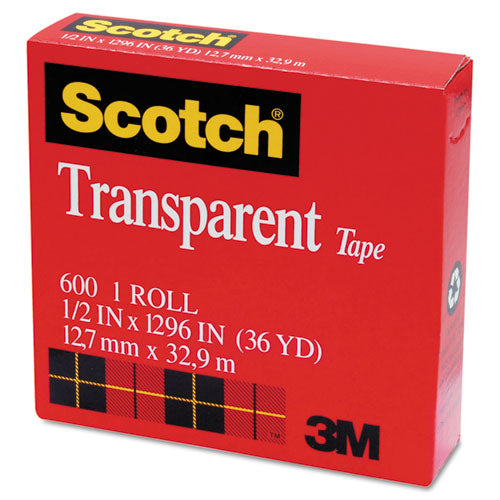Scotch® wholesale. Scotch™ Transparent Tape, 1" Core, 0.5" X 36 Yds, Transparent. HSD Wholesale: Janitorial Supplies, Breakroom Supplies, Office Supplies.