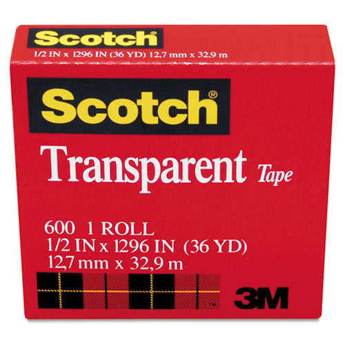 Scotch® wholesale. Scotch™ Transparent Tape, 1" Core, 0.5" X 36 Yds, Transparent. HSD Wholesale: Janitorial Supplies, Breakroom Supplies, Office Supplies.