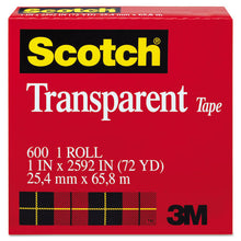 Load image into Gallery viewer, Scotch® wholesale. Scotch™ Transparent Tape, 3&quot; Core, 1&quot; X 72 Yds, Transparent. HSD Wholesale: Janitorial Supplies, Breakroom Supplies, Office Supplies.