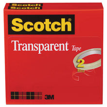 Load image into Gallery viewer, Scotch® wholesale. Scotch™ Transparent Tape, 3&quot; Core, 0.5&quot; X 72 Yds, Transparent, 2-pack. HSD Wholesale: Janitorial Supplies, Breakroom Supplies, Office Supplies.