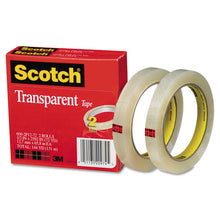 Load image into Gallery viewer, Scotch® wholesale. Scotch™ Transparent Tape, 3&quot; Core, 0.5&quot; X 72 Yds, Transparent, 2-pack. HSD Wholesale: Janitorial Supplies, Breakroom Supplies, Office Supplies.