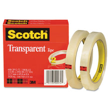 Load image into Gallery viewer, Scotch® wholesale. Scotch™ Transparent Tape, 3&quot; Core, 0.5&quot; X 72 Yds, Transparent, 2-pack. HSD Wholesale: Janitorial Supplies, Breakroom Supplies, Office Supplies.