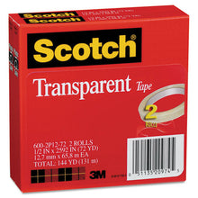 Load image into Gallery viewer, Scotch® wholesale. Scotch™ Transparent Tape, 3&quot; Core, 0.5&quot; X 72 Yds, Transparent, 2-pack. HSD Wholesale: Janitorial Supplies, Breakroom Supplies, Office Supplies.