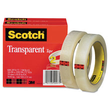 Load image into Gallery viewer, Scotch® wholesale. Scotch™ Transparent Tape, 3&quot; Core, 0.75&quot; X 72 Yds, Transparent, 2-pack. HSD Wholesale: Janitorial Supplies, Breakroom Supplies, Office Supplies.