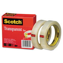 Load image into Gallery viewer, Scotch® wholesale. Scotch™ Transparent Tape, 3&quot; Core, 0.75&quot; X 72 Yds, Transparent, 2-pack. HSD Wholesale: Janitorial Supplies, Breakroom Supplies, Office Supplies.