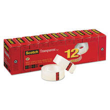 Load image into Gallery viewer, Scotch® wholesale. Scotch™ Transparent Tape, 1&quot; Core, 0.75&quot; X 83.33 Ft, Transparent, 12-pack. HSD Wholesale: Janitorial Supplies, Breakroom Supplies, Office Supplies.