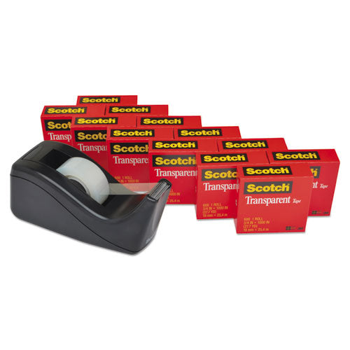 Scotch® wholesale. Scotch™ Transparent Tape Value Pack With Black Dispenser, 1" Core, 0.75" X 83.33 Ft, Transparent. HSD Wholesale: Janitorial Supplies, Breakroom Supplies, Office Supplies.
