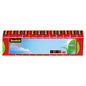 Scotch® wholesale. Scotch™ Transparent Greener Tape, 1" Core, 0.75" X 75 Ft, Transparent, 12-pack. HSD Wholesale: Janitorial Supplies, Breakroom Supplies, Office Supplies.