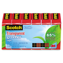 Load image into Gallery viewer, Scotch® wholesale. Scotch™ Transparent Greener Tape, 1&quot; Core, 0.75&quot; X 75 Ft, Transparent, 6-pack. HSD Wholesale: Janitorial Supplies, Breakroom Supplies, Office Supplies.