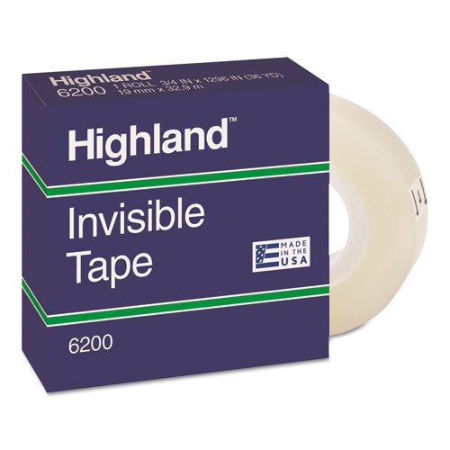 Highland™ wholesale. Invisible Permanent Mending Tape, 1" Core, 0.75" X 36 Yds, Clear. HSD Wholesale: Janitorial Supplies, Breakroom Supplies, Office Supplies.