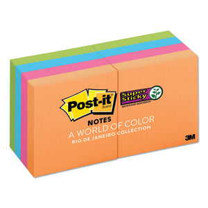 Post-it® Notes Super Sticky wholesale. Pads In Rio De Janeiro Colors, 2 X 2, 90-sheet Pads, 8-pack. HSD Wholesale: Janitorial Supplies, Breakroom Supplies, Office Supplies.