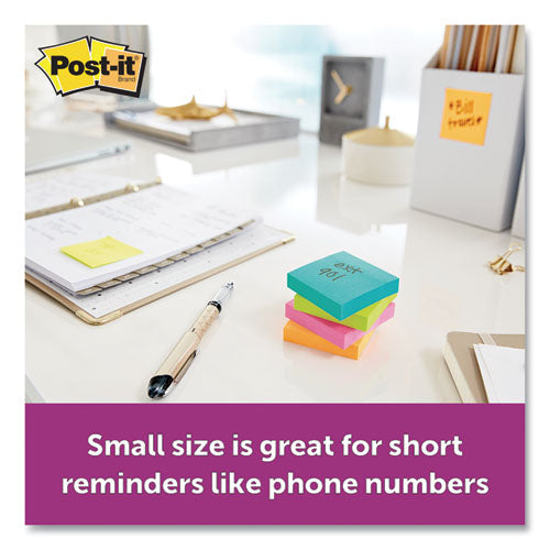 Post-it® Notes Super Sticky wholesale. Pads In Miami Colors, 2 X 2, 90-pad, 8 Pads-pack. HSD Wholesale: Janitorial Supplies, Breakroom Supplies, Office Supplies.