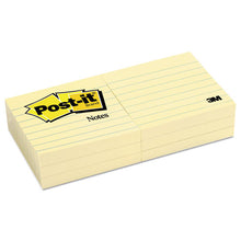 Load image into Gallery viewer, Post-it® Notes wholesale. Original Pads In Canary Yellow, 3 X 3, Lined, 100-sheet, 6-pack. HSD Wholesale: Janitorial Supplies, Breakroom Supplies, Office Supplies.