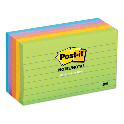 Post-it® Notes wholesale. Original Pads In Jaipur Colors, 3 X 5, Lined, 100-sheet, 5-pack. HSD Wholesale: Janitorial Supplies, Breakroom Supplies, Office Supplies.