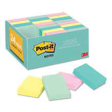 Load image into Gallery viewer, Post-it® Notes wholesale. Original Pads In Marseille Colors, Value Pack, 1 3-8 X 1 7-8, 100-sheet, 24-pack. HSD Wholesale: Janitorial Supplies, Breakroom Supplies, Office Supplies.