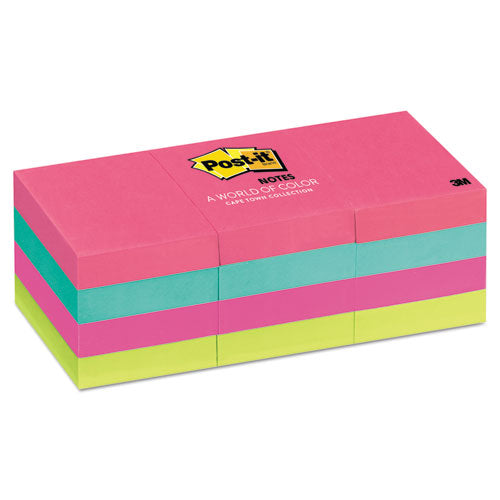 Post-it® Notes wholesale. Original Pads In Cape Town Colors, 1 3-8 X 1 7-8, 100-sheet, 12-pack. HSD Wholesale: Janitorial Supplies, Breakroom Supplies, Office Supplies.