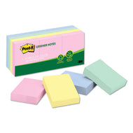 Post-it® Greener Notes wholesale. Recycled Note Pads, 1.38 X 1.88, Assorted Helsinki Colors, 100-sheet, 12-pack. HSD Wholesale: Janitorial Supplies, Breakroom Supplies, Office Supplies.