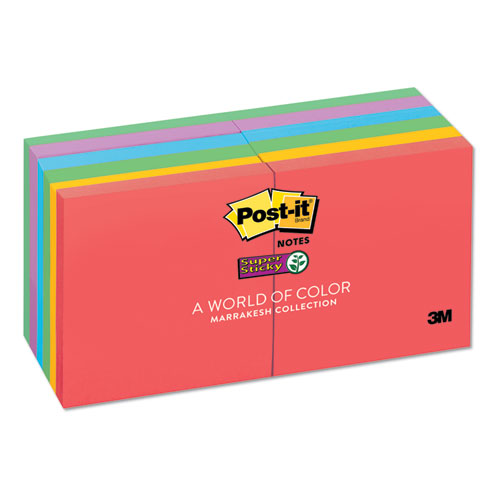 Post-it® Notes Super Sticky wholesale. Pads In Marrakesh Colors, 3 X 3, 90-sheet, 12-pack. HSD Wholesale: Janitorial Supplies, Breakroom Supplies, Office Supplies.
