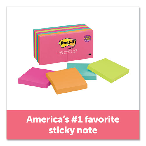 Post-it® Notes wholesale. Original Pads In Cape Town Colors, 3 X 3, 100-sheet, 14-pack. HSD Wholesale: Janitorial Supplies, Breakroom Supplies, Office Supplies.