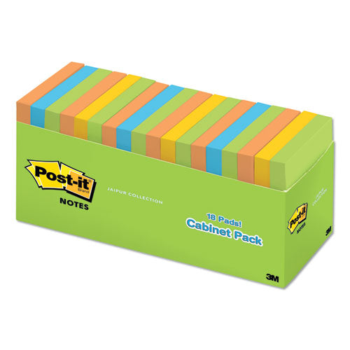 Post-it® Notes wholesale. Original Pads In Jaipur Colors Cabinet Pack, 3 X 3, 100-sheet, 18-pack. HSD Wholesale: Janitorial Supplies, Breakroom Supplies, Office Supplies.