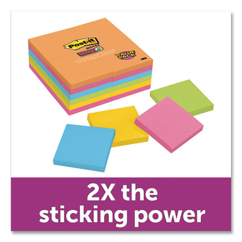 Post-it® Notes Super Sticky wholesale. Pads In Rio De Janeiro Colors, 3 X 3, 90-sheet Pads, 24-pack. HSD Wholesale: Janitorial Supplies, Breakroom Supplies, Office Supplies.