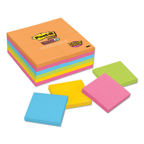 Post-it® Notes Super Sticky wholesale. Pads In Rio De Janeiro Colors, 3 X 3, 90-sheet Pads, 24-pack. HSD Wholesale: Janitorial Supplies, Breakroom Supplies, Office Supplies.