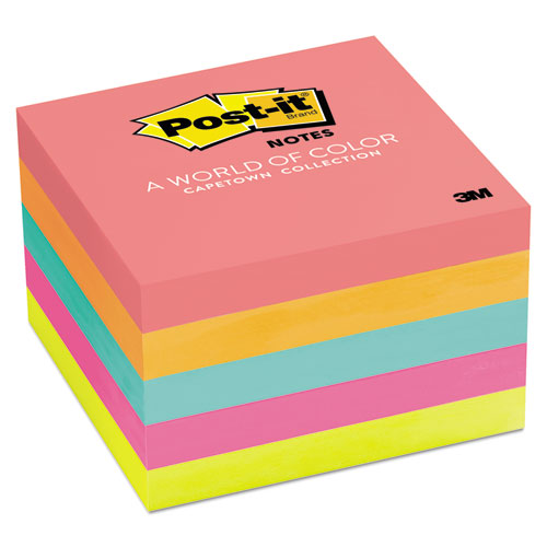 Post-it® Notes wholesale. Original Pads In Cape Town Colors, 3 X 3, 100-sheet, 5-pack. HSD Wholesale: Janitorial Supplies, Breakroom Supplies, Office Supplies.