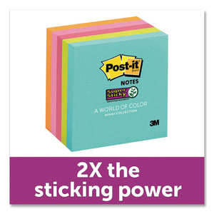 Post-it® Notes Super Sticky wholesale. Pads In Miami Colors, 3 X 3, 90-pad, 5 Pads-pack. HSD Wholesale: Janitorial Supplies, Breakroom Supplies, Office Supplies.