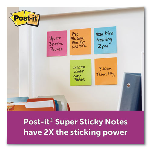Post-it® Notes Super Sticky wholesale. Pads In Rio De Janeiro Colors, 3 X 3, 90-sheet Pads, 5-pack. HSD Wholesale: Janitorial Supplies, Breakroom Supplies, Office Supplies.