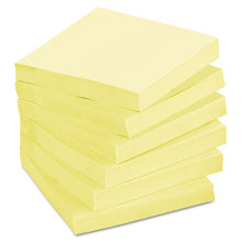 Load image into Gallery viewer, Post-it® Greener Notes wholesale. Recycled Note Pads, 3 X 3, Canary Yellow, 100-sheet, 12-pack. HSD Wholesale: Janitorial Supplies, Breakroom Supplies, Office Supplies.