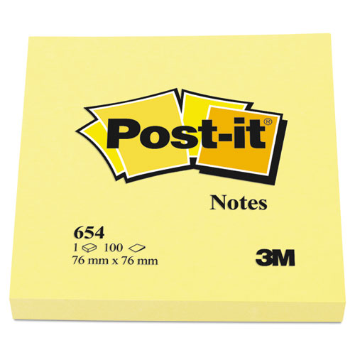 Post-it® Notes wholesale. Original Pads In Canary Yellow, 3 X 3, 100-sheet, 12-pack. HSD Wholesale: Janitorial Supplies, Breakroom Supplies, Office Supplies.