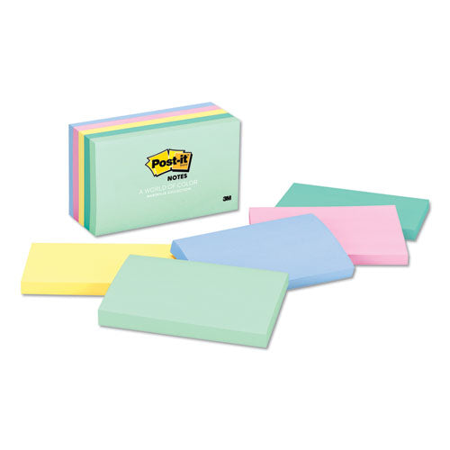 Post-it® Notes wholesale. Original Pads In Marseille Colors, 3 X 5, 100-sheet, 5-pack. HSD Wholesale: Janitorial Supplies, Breakroom Supplies, Office Supplies.