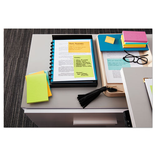 Post-it® Notes wholesale. Original Pads In Jaipur Colors, Lined, 4 X 6, 100-sheet, 3-pack. HSD Wholesale: Janitorial Supplies, Breakroom Supplies, Office Supplies.