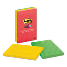 Load image into Gallery viewer, Post-it® Notes Super Sticky wholesale. Pads In Marrakesh Colors, Lined, 4 X 6, 90-sheet, 3-pack. HSD Wholesale: Janitorial Supplies, Breakroom Supplies, Office Supplies.