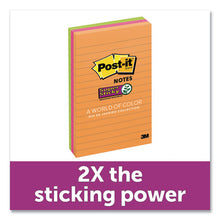 Load image into Gallery viewer, Post-it® Notes Super Sticky wholesale. Pads In Rio De Janeiro Colors, Lined, 4 X 6, 90-sheet Pads, 3-pack. HSD Wholesale: Janitorial Supplies, Breakroom Supplies, Office Supplies.